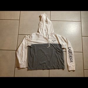 Hollister hooded cropped shirt